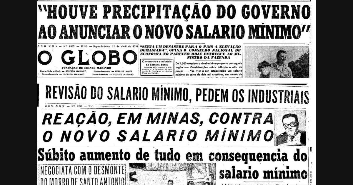 Foto: reprodução de acervo do jornal O Globo, de abril e maio de 1954