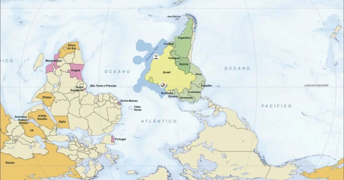 IBGE lança mapa-múndi invertido com Brasil em destaque no centro