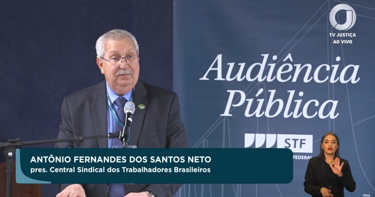 Presidente do Sindpd-SP, Antonio Neto participou nesta segunda-feira (6) de audiência pública no STF que debateu a pejotização.